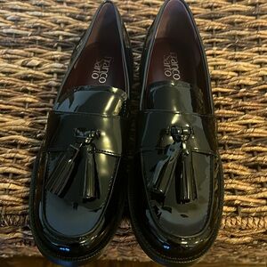 Franco Sarto NWOT black patent loafers size 9m No Box!